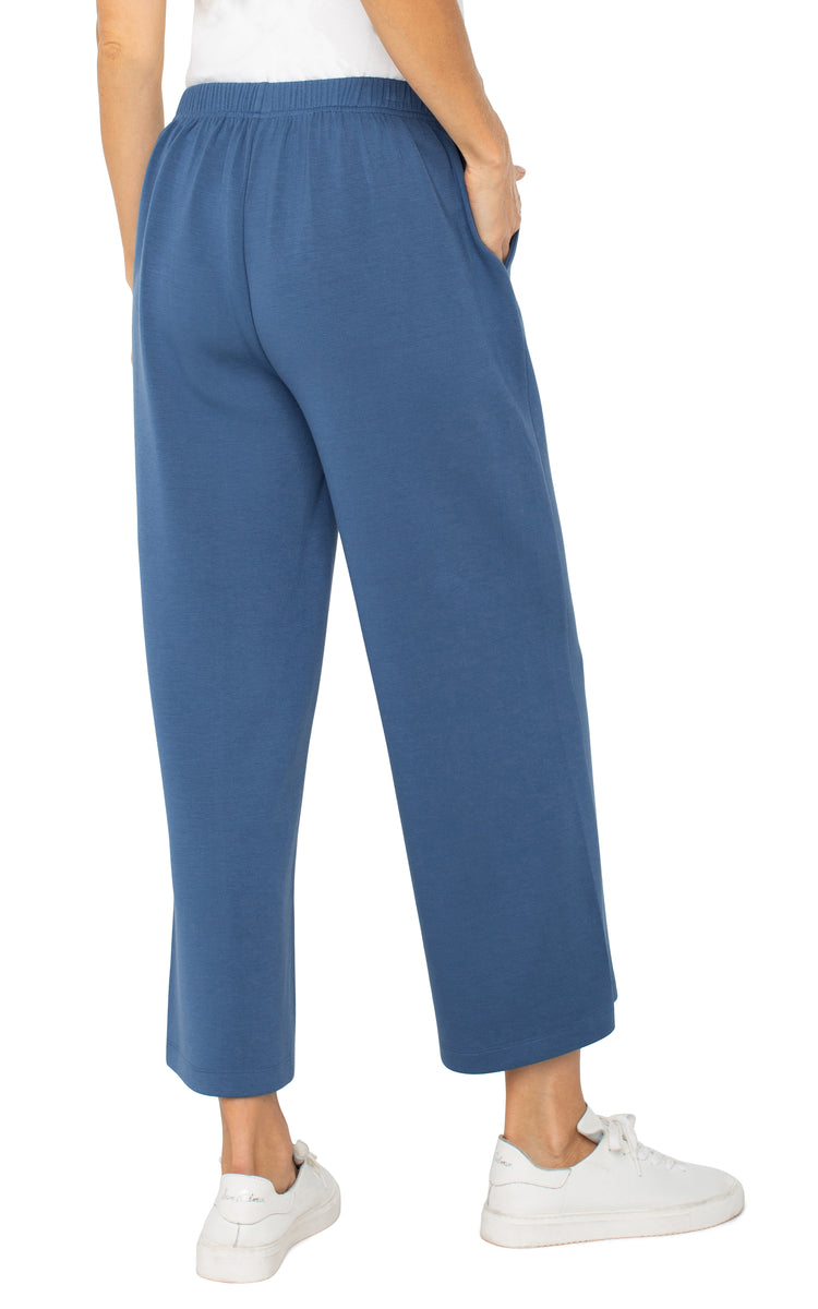 Liverpool Women's Pull-on Wide Leg Crop - Prussian Blue