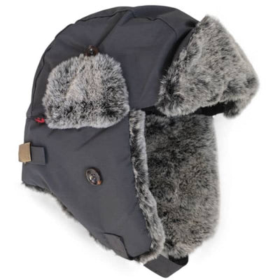 Calikids Waterproof Trapper Hat - Small (3-9M) / Charcoal -