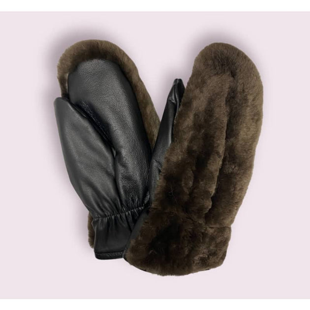 Ladies Lynx Fur Mitts with Sheared Beaver Fur Lining