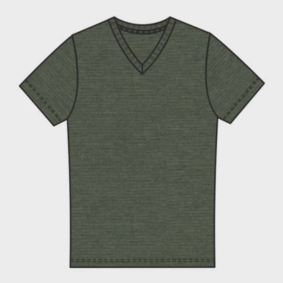 Hedge Men’s Ottoman Ribbed V Neck T-Shirt - Men