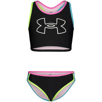 Under Armour Girls’ UA Two-Piece Racer Midkini - 7 / Black /