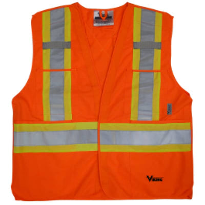 Viking 6135O 5pt. Tear Away Safety Vest - 2X Large / Orange