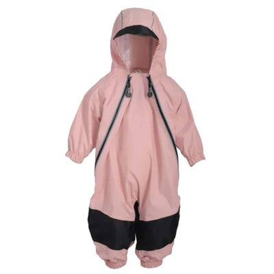 Calikids 2 Zipper Fleece Lined Rain Suit in Blush - 2T / 
