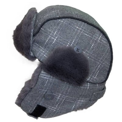 Calikids Boys Winter Trapper Hat - S (3-9M) / Grey - Baby 