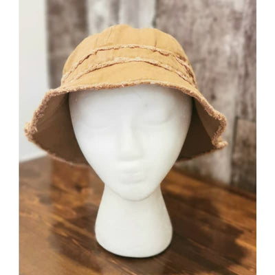 Calikids Washed Canvas Bucket Hat - Large(18M-3Y) / Tobacco 