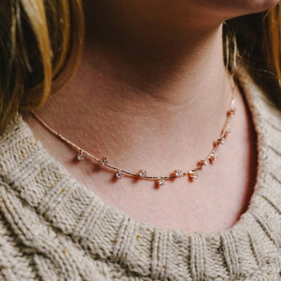 H2Z Stunning Crystal In Rose Gold Necklace - Gifts