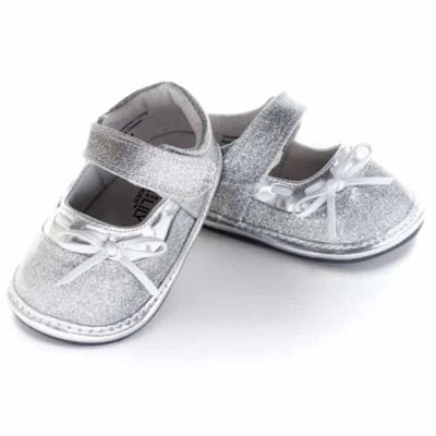 Jack and Lilly Silver glitter Lacey Mary-Janes - Kids 