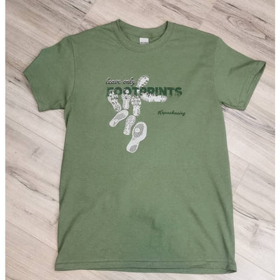 Kapuskasing Leave Only Footprints T-Shirt - Small / Military