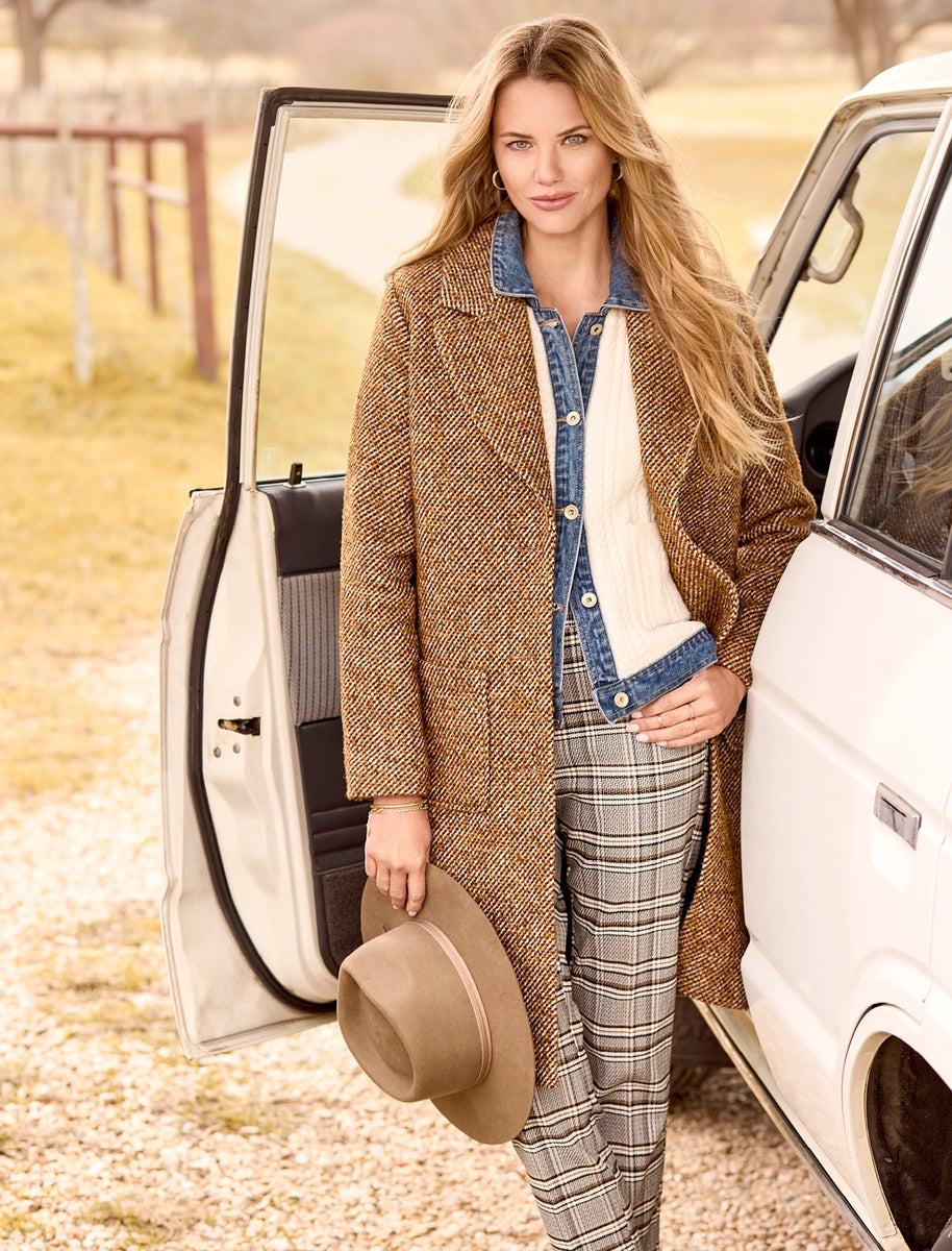 TRIBAL WOMEN'S TWEED DUSTER COAT-MOCHA – Moonbeam Country Store