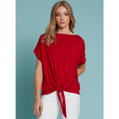 Point Zero Women’s Tie Front T-shirt - X Small / Red - Women