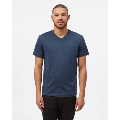 Tentree Men’s Treeblend V-Neck T-Shirt - Small / Ocean Blue 