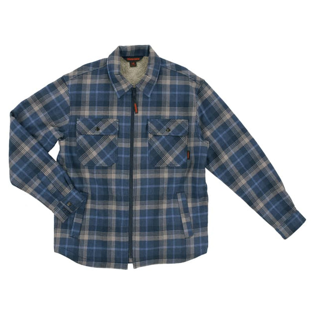Forcefield Green Plaid Hooded Quilted Flannel Shirt Jacket 
