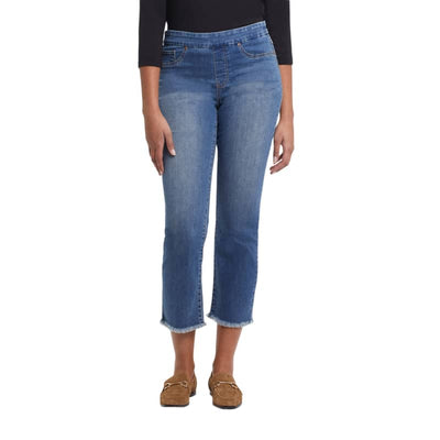 TRIBAL JEANS WOMEN’S AUDREY PULL ON MID-RISE STRAIGHT CROP 