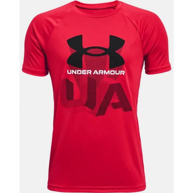 Under Armour Boys' Sportstyle Logo Printed T-Shirt, Small, White/Black