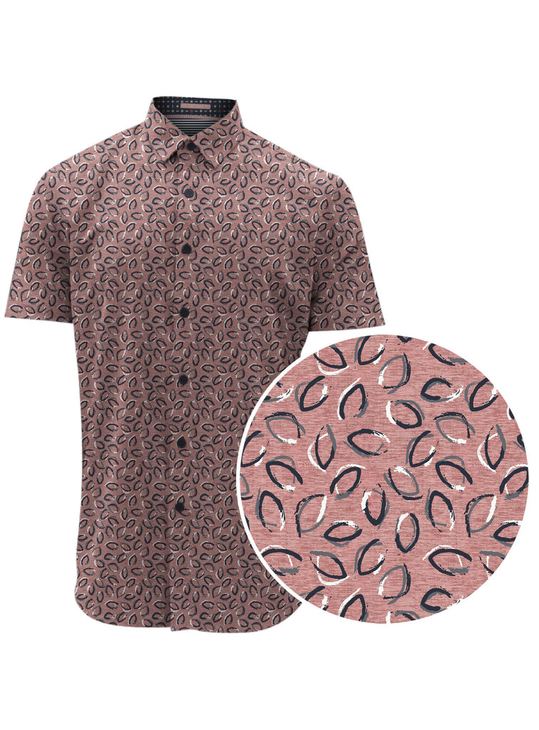 Point Zero Men's All-Over Abstract Print Short Sleeve Shirt