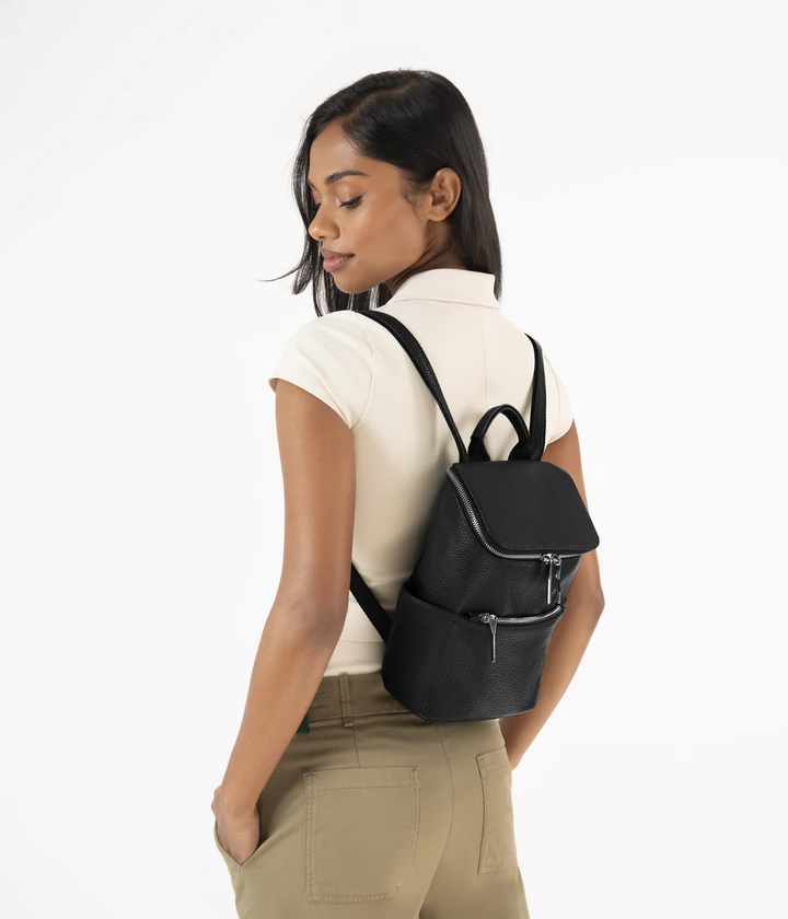 MATT & NAT BRAVE PURITY SMALL VEGAN BACKPACK - BLACK, HERB display picture 2