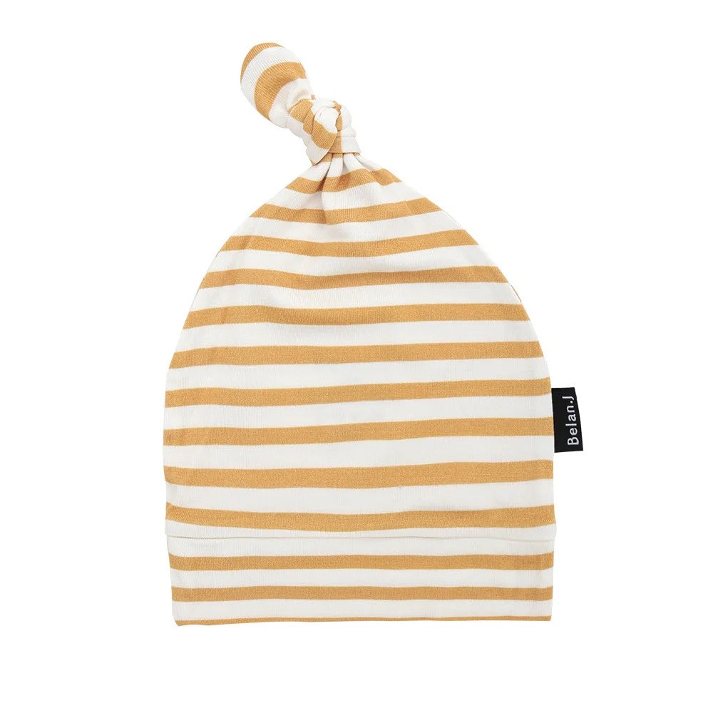 YELLOW STRIPED BEANIE, NEWBORN YELLOW STRIPED BEANIE, NEWBORN