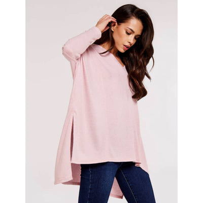 Apricot Women’s Oversized Soft Touch Knit Top - Small / Pink