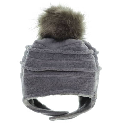 Calikids Baby & Toddler Fleece Hat with Removable Pom Pom -