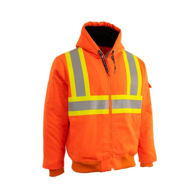 Forcefield Hi Vis Canvas Safety Work Jacket with Sherpa 