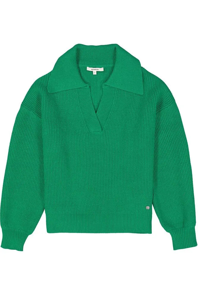 POLO – Country Store GREEN, Moonbeam W SWEATER WITH WOMEN\'S BALLOON COLLAR SLEEVES-JOLLY GARCIA