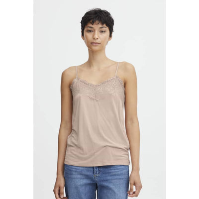 ICHI WOMEN’S LIKE TO2 JERSEY CAMISOLE TOP-ROSE DUST - X