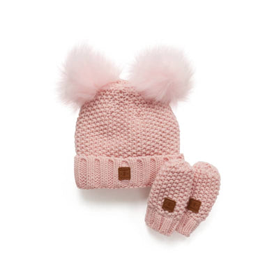 Kombi Infant Adorable Knit Toque and Mittens Set - 0-3M /