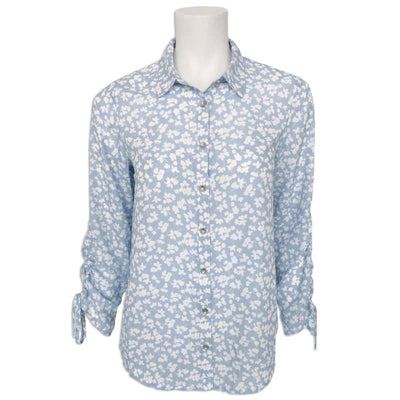 Motion Women’s Button up Ditsy Floral Print Blouse