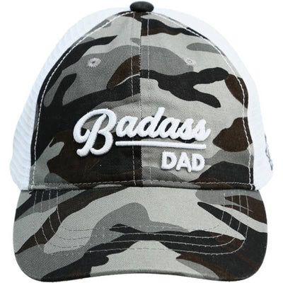 Pavilion Badass Dad - Gray Camo Adjustable Mesh Hat -