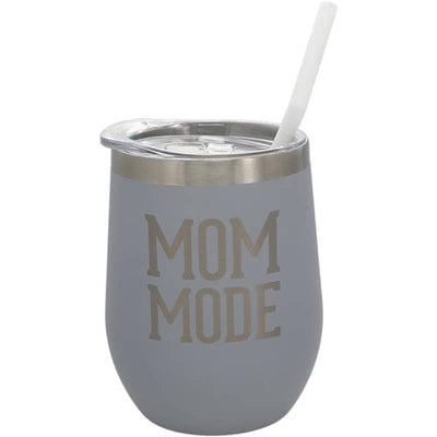 Pavilion Mom Mode - 12 oz Stemless Travel Tumbler with Straw