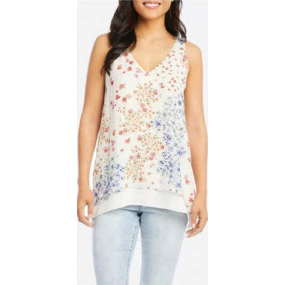 Point Zero Women’s Sleeveless Double Layer Floral Shell Top