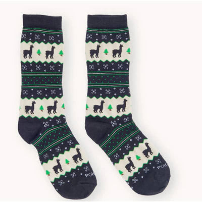 Pokoloko Alpaca Holiday Socks - Small/Medium / Black Holiday