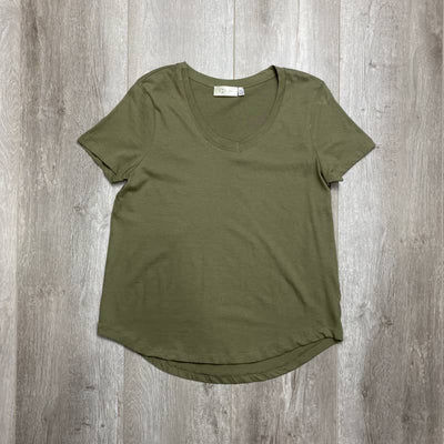 RD Style / Rounded V-Neck Tee - Small / Olive - Women