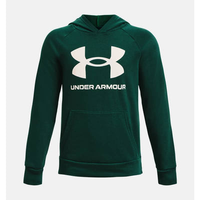  Under Armour boys Rival Fleece Printed Hoodie, (001) Black / /  White, X-Small: Clothing, Shoes & Jewelry