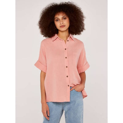 Apricot Oversized Pink Cotton Shirt - X Small - Women