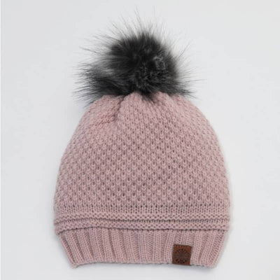 Calikids Mom & Me Knit Winter Hat - Pink / 9-24M - 