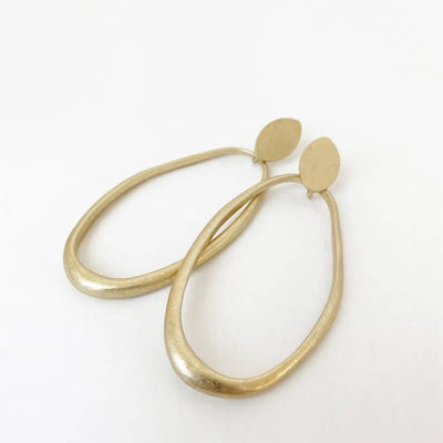 Caracol Big Irregular Oval Earrings - Gold - Women