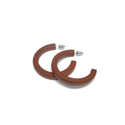 Caracol Thick Squared Wood Hoops - Women