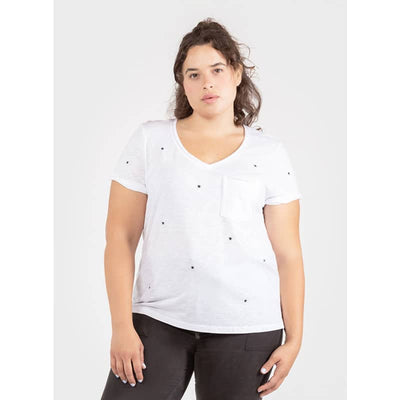 Dex Plus Tee with Star Embroidery - X Large / White - Women 