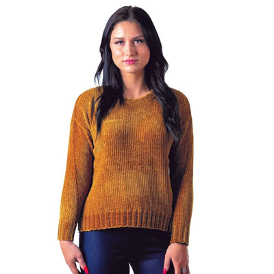 En/Kay Classic Velour Look Ribbed Knit Sweater - Small / 