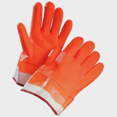 Forcefield Chemical Resistant Gloves Orange PVC Coated 