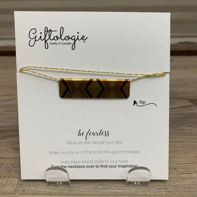 Giftologie Reversible Bar Necklace - Yellow and Red Zigzag -