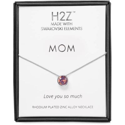 H2Z Mom Cyclamen Opal - 16 - 17.5 Rhodium Necklace - 