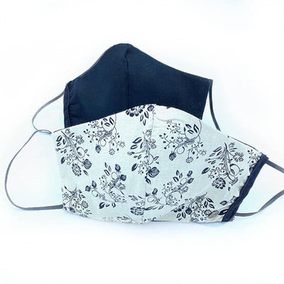 Hides in Hand Classic Floral Cream/Solid Black Non-Medical 