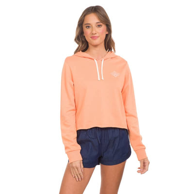 HURLEY WOMEN’S SUPER CUT OFF HOODIE - X Small / CORAL 