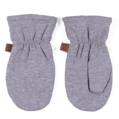 NANO KIDS SOLID COLOR JERSEY MITTENS - 12-24M / Grey - 