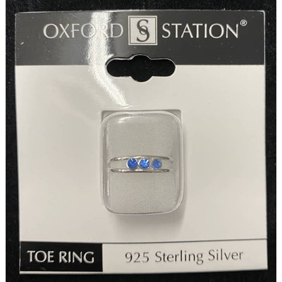 Oxford Station Triple Aqua Toe Ring - Silver - Women