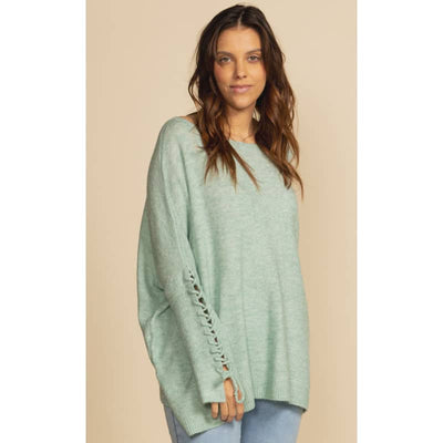 Pink Martini Women’s Tina Knit Pullover Green Sweater - X 