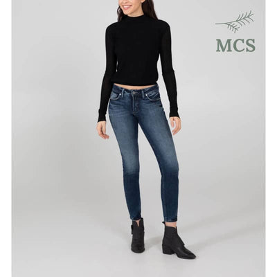 Silver Jeans Women’s Elyse Mid Rise Skinny - W26X29L / 