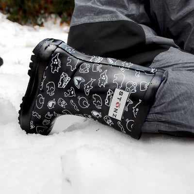 Stonz Print Rain Boots - 4K / STONZ PRINT BLACK - Kids 